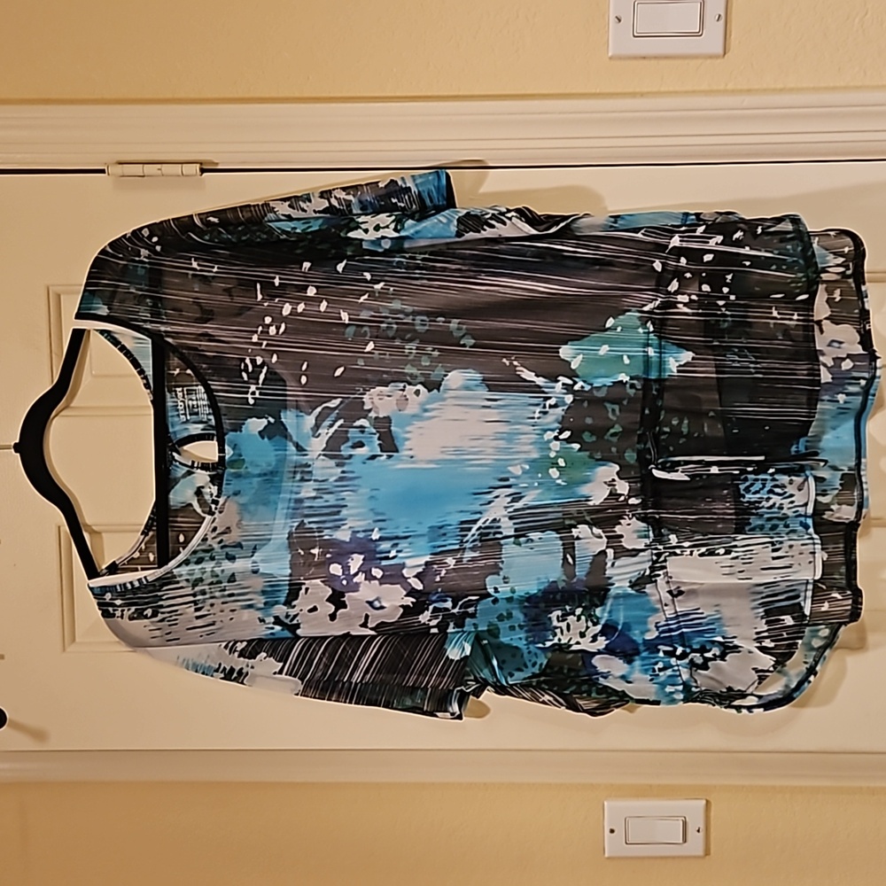 Lane Bryant Black Floral Blouse Size 18/20